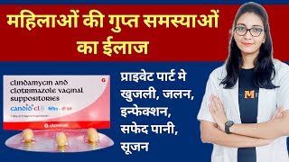 Clindamycin and clotrimazole vaginal suppository Vaginal fungal infection treatment [upl. by Nelyaw]