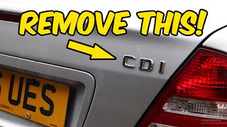 How to debadge your car  Debadging a Mercedes C Class W203 works on any car Clean look [upl. by Hajidahk146]