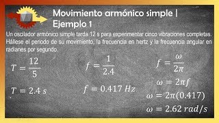 Movimiento armónico simple  Ejemplo 1 [upl. by Nnaeirrac]