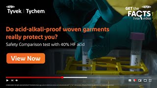 Tychem® 2000 vs Acidalkali proof clothing A Protective comparison test with 40 Hydrofluoric acid [upl. by Vasti127]