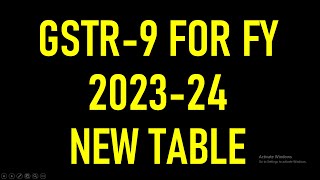 NEW TABLE AND ADJUSTMENTS IN GSTR9 FOR FY 20232024  GST RETURN UPDATE [upl. by Harding]