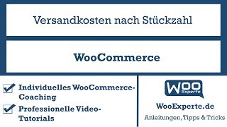 WooCommerce Versandkosten nach Stückzahl [upl. by Palecek]