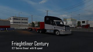 ATS 137  Freightliner Century  127 Detroit  18 Speed  Flatbed Trailer [upl. by Chuipek78]