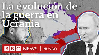 El mapa que muestra la evolución de la guerra en Ucrania desde la invasión de Rusia  BBC Mundo [upl. by Etiam]