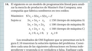 El siguiente es un modelo de programación lineal para analizar la mezcla de productos SOLUCIONADO [upl. by Ehcram]