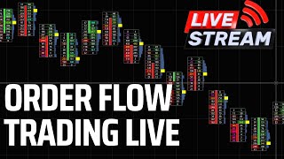 LIVE ORDER FLOW  ES  FOOTPRINT CHARTS CUMULATIVE DELTA FILTERED FOOTPRINT VOLUME LARGE ORDERS [upl. by Gasser743]