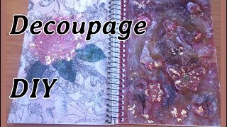 Notizblock gestalten  DIY Decoupage Art [upl. by Lobiv]