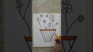 Make a beautiful flower pot design Very easy and simple flower pot design [upl. by Gregrory]