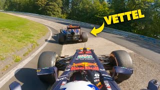 Vettel Vs Coultard F1 Car Race Around Full Nurburgring [upl. by Vallonia261]