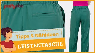 Leistentasche nähen lernen  Anleitung für einfache Tasche zum Einnähen in Hosen amp Jacken 👖 [upl. by Darraj857]