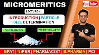 MICROMERITICS  L1  PHYSICAL PHARMACY  BPHARMA  GPAT  NIPER [upl. by Wojak]