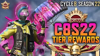 C8S22 Tier Rewards  Royal Pass A11  BGMI amp PUBGM Tier Rewards  Cycle 8 Season 22 Tier Reward [upl. by Osyth141]