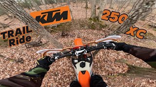 KTM 250 XC POV Fast Woods Trail Riding [upl. by Shae]