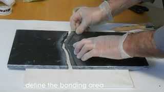 How to patch and polishing black broken marble [upl. by Regor796]