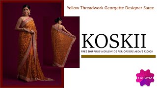 Koskii Haul  Koskii Georgette saree unboxing  Koskii saree review [upl. by Willabella]