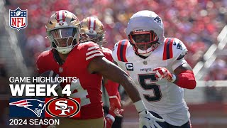 New England Patriots vs San Francsico 49ers  2024 Week 4 Game Highlights [upl. by Hitoshi]