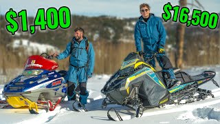 Cheap vs Expensive Snowmobile Mountain Riding [upl. by Leachim52]