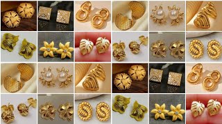 Latest and Beautiful Gold Stud Earrings Design for Women Daily wear earrings design Studs Design [upl. by Anoed]