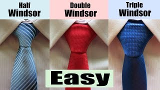 How to tie a Windsor Knot  Half Windsor Double Windsor and Triple Windsor [upl. by Iras]