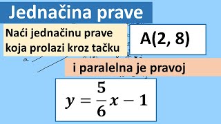 Jednačina prave kroz tačku koja je paralelna nekoj pravoj [upl. by Haduhey931]