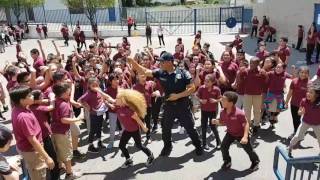 Police Officer at Lincoln School Wiggle Dance I Wanna Fly [upl. by Collete]