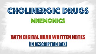 Cholinergic Drugs classification with Mnemonics [upl. by Ardle]