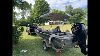 Installing a Bimini Top on my Grizzly Tracker 1754 [upl. by Ennaimaj]