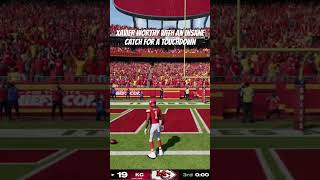 Pat Mahomes to Xavier Worthy for an INSANE catch in madden25 maddenultimateteam mut nfl chiefs [upl. by Elleunamme]