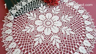 CROCHET How to crochet doily 2 EASY Tutorial Part 1 1  5 round [upl. by Zingale]