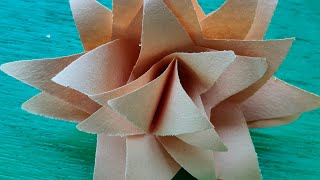 How to make paper flower RosePaper flower making step by stepDIY paper Rose flower [upl. by Wiskind]