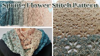 Crochet Tutorial Spring Flower Stitch Pattern [upl. by Urbanus]