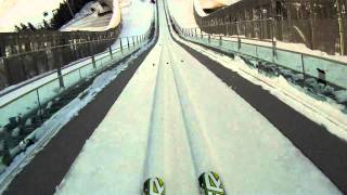 Go Pro Hero HD Ski Jump Holmenkollen Oslo plenty kmhr on launch HELMETCAM NORWAY [upl. by Aksoyn712]