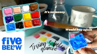 5 below gouache paint review opening and swatching paints  Himi gouache dupe [upl. by Durrace]