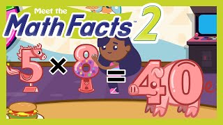 Meet the Math Facts Multiplication amp Division  5 x 8  40  Preschool Prep Company [upl. by Nyra253]