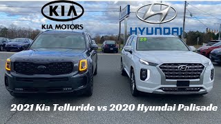 2021 Kia Telluride SX vs 2020 Hyundai Palisade Limited [upl. by Ixela]