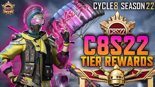 C8S22 Tier Rewards  BGMI RP A11 All Tier Rewards  Cycle 8 Season 22 Tier Reward [upl. by Rengaw]