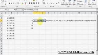 Interpolation Example in Excel you can download the function from Excel4engineerscom [upl. by Uuge]