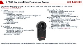 AUDI VW 5th Generation Immobilizer  key programming by LAUNCH XPROG IMMOBILIZER PROGRAMMER [upl. by Bernardine815]