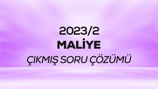 SMMM  SGS  20232  Maliye Çıkmış Sınav Soruları Çözümü [upl. by Timus603]