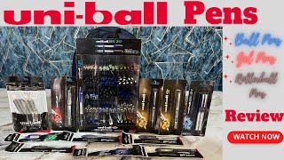 All Uniball Pens  BallGelRollerball Pens Detailed Review  uni Mitsubishi Pencil pen [upl. by Hadeehsar]