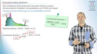 Procenten  procentuele afname berekenen  WiskundeAcademie [upl. by Onek28]