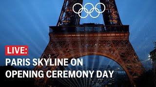 Olympics 2024 LIVE Eiffel Tower light display in Paris on opening ceremony day [upl. by Jackquelin97]