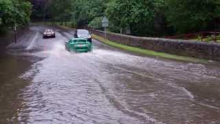 Sports Cars Flooded Road Perth Perthshire Scotland July 18th [upl. by Nicky531]