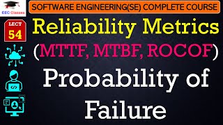 L54 Reliability MetricsMTTF MTBF ROCOF  Probability of Failure in Software Engineering Course [upl. by Ayyidas]