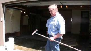 Painting a Garage Floor Part 4 Scrubbing the Floor [upl. by Eiresed]