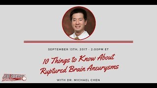 10 Things to Know About Ruptured Brain Aneurysms [upl. by Hctub]