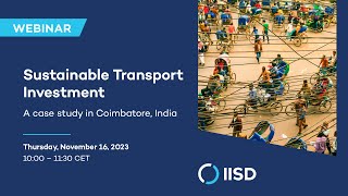 Valuing Sustainable Transport  Session 1 NonMotorized Transport in Coimbatore India [upl. by Penland]