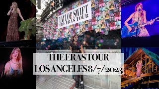 I was front row at Taylor Swifts Eras Tour in Los Angeles 8723 merch  full show concert vlog [upl. by Ahsed898]