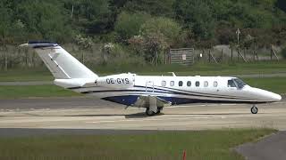 FARNBOROUGH AIRPORT  DEPARTURES RUNWAY 06  OEGYS CITATION 525 CJ3 275 [upl. by Tombaugh]