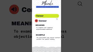 Meaning of Word CENSOR shortvideo english learning [upl. by Davilman982]